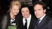 Nathan Lane enjoys the opening night party with pals Caroline Rhea and Jason Patric.