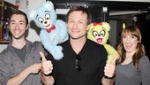 It's a big thumbs-up from Christian Slater for the Bad Idea Bears, with cast members Jason Jacoby and Lexy Fridell.