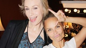 Former Glee co-stars Jane Lynch and Kristin Chenoweth do their best Gleek pose. Someone get a slushie!