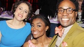 Passion's Judy Kuhn chats on the stage with fellow nominees Pippin's Patina Miller and Kinky Boots star Billy Porter.