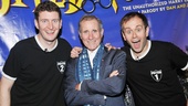 Grammy winner Jim Dale, the voice of all the characters in the Harry Potter audiobook series, gets between Potted Potter stars Daniel Clarkson and Jefferson Turner. 