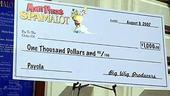 Photo Op - Spamalot at 1000 performances - close up of check