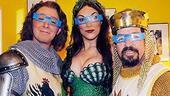 Spamalot 3rd Anniversay - Clay Aiken - Jonathan Hadary - Hannah Waddingham (with glasses looking at camera)