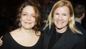 Cast member and off-Broadway favorite Deirdre O’Connell in congratulated by Mare Winningham, currently starring in After the Revolution at Playwrights Horizons. 