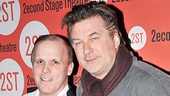 Scott Ellis, director of Second Stage's Gruesome Playground Injuries, joins Broadway vet Alec Baldwin for a photo before the silken-voiced star kicks off the evening.
