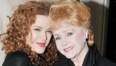 After delivering a powerful performance as former showgirl Sally Durant Plummer, Bernadette Peters enjoys some quality time with stage and screen great Debbie Reynolds. 