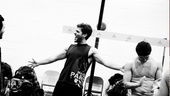 Lysistrata Jones leading man Josh Segarra, who plays basketball stud Mick, rallies his co-stars.