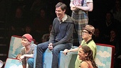 The cast of Godspell welcomes Eric McCormack to the best seat in the house.
