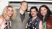 Rock of Ages funnymen Joey Calveri, Genson Blimline and Adam Dannheisser pal around with their celebrity guest.