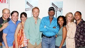 After seeing their wonderful work on stage, Morgan Freeman is happy to pose for a photo with the cast of Clybourne Park: Frank Wood, Jeremy Shamos, Annie Parisse, Brendan Griffin, Crystal A. Dickinson, Christina Kirk and Damon Gupton. 