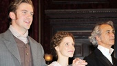 Bravo! The Heiress stars Dan Stevens, Jessica Chastain and David Strathairn take their official opening night bow.