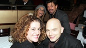Jen Cody and Hunter Foster photobomb this adorable picture of Mary Testa and Michael Cerveris. Testa appeared with Moran in One Two Three Four Five off-Broadway and Cerveris and Moran shared the Broadway stage in Titanic.
