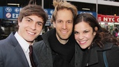 Derek Klena beams beside Vanya set designer David Korins, who also designed the recent revival of Godspell, starring Klena’s Dogfight co-star Lindsay Mendez. Got all that?