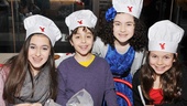 Alex Dreier (young star of Broadway’s The Assembled Parties), his sister Allie (left) and Annie's Lilla Crawford and Madi Rae DiPietro are all smiles at this inventive and fun birthday party.