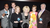 The Kinky Boots crew celebrate their award for Favorite Musical. From left: Billy Porter, Stark Sands, producer Daryl Roth, Cyndi Lauper, Annaleigh Ashford and Harvey Fierstein.