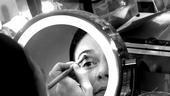 Sutton Foster backstage at Shrek – eye makeup