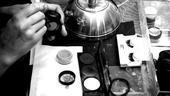 Sutton Foster backstage at Shrek – closeup of table