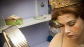Sutton Foster backstage at Shrek – made up