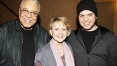 Two time Tony winner James Earl Jones celebrates his latest Broadway success with wife Cecilia Hart and son Flynn. 