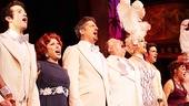 A.J. Shively, Cheryl Stern, Christopher Sieber, Harvey Fierstein, Karl Warden, Michael Lowney and Christine Andreas step out at curtain call on La Cage aux Folles' one year anniversary. 