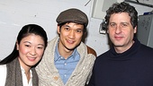 Chinglish stars Jennifer Lim and Gary Wilmes welcome Harry Shum Jr. to the Longacre Theatre.  