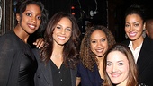 After a rewarding evening of work, Alicia Keys and La La Anthony light up a photo with the lovely ladies of Stick Fly, Condola Rashad, Tracie Thoms and Rosie Benton. 