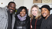 Phillip Boykin, NaTasha Yvette Williams and Trevon Davis are thrilled to welcome Chelsea Clinton to Catfish Row. 