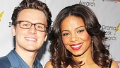 Glee alum and presenter Jonathan Groff is all smiles with By the Way, Meet Vera Stark star Sanaa Lathan. 
