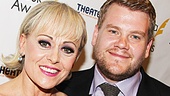 Drama Desk Award lead acting winners Tracie Bennett (End of the Rainbow) and James Corden (One Man, Two Guvnors) show off their bright Broadway smiles.