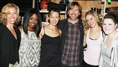Amanda Green, Adrienne Warren, Kate Rockwell, Trey Anastasio, Taylor Louderman and Ryann Redmond ine up for a group shot. Cheese! 