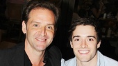 Tony nominee Malcolm Gets and Newsies’ Corey Cott get acquainted at the Broadway Flea Market.