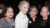Holland Taylor takes a photo surrounded by former Ann Richards' staffers. From left: Sandra Castellanos (Exec Assistant, New York), Mary Beth Rogers (Chief of Staff, Campaign Manager and friend) and Patricia Smothers (who worked on Ann Richards' campaign).
