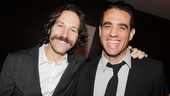 Handsome hunks on Broadway! Grace’s Paul Rudd yuks it up with Bobby Cannavale (The Big Knife and Glengarry Glen Ross).