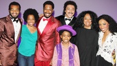 Diana Ross and Rhonda Ross Kendrick congratulate the stunning leads of Motown: Brandon Victor Dixon, Bryan Terrell Clark, Raymond Luke Jr., Charl Brown and Valisia LeKae.