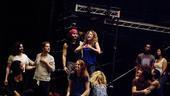 Hair rehearsal – Caissie Levy onstage