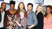 Leslie Odom Jr., Kecia Lewis-Evans, Jessica Phillips,  Talon Ackerman, Raúl Esparza, Kendra Kassebaum and Krystal Joy Brown gather for a Leap of Faith cast photo. 