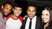 Wallace Smith, Telly Leung, Corbin Bleu and Lindsay Mendez toast the town after a great performance at the Circle in the Square Theatre. 