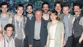 Adam Chanler-Berat, Celia Keenan-Bolger, Christian Borle and the rest of the Peter and the Starcatcher gang crowd around Four Seasons legend Frankie Valli at the Brooks Atkinson Theatre. 