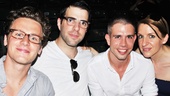 Jonathan Groff, Zachary Quinto, Stephen Karam and Broadway.com personality Susan Blackwell get cozy in the park!