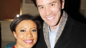 Shalita Grant hangs out at the after-party with End of the Rainbow's Tom Pelphrey.