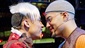 Michael Rodriguez as Angel Schunard and Nicholas Christopher as Tom Collins in Rent.