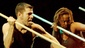 The cast of the national tour of Stomp.