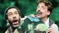 Kevin Del Aguila as Smee and Christian Borle as Black Stache in Peter and the Starcatcher.