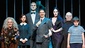 Amanda Bruton as Grandma, Jennifer Fogarty as Wednesday, Dan Olson as Lurch, Jesse Sharp as Gomez, KeLeen Snowgren as Morticia, Shaun Rice as Uncle Fester and Sam Primack as Pugsley in the national tour of The Addams Family.