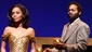 Valisia LeKae as Diana Ross and Brandon Victor Dixon as Berry Gordy in Motown: The Musical.