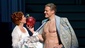 Carolee Carmello as Aimee Semple McPherson and Edward Watts as David Hutton in Scandalous.