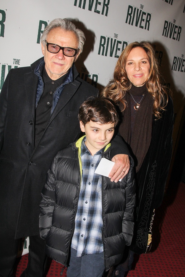 actor Harvey Keitel, wife Daphna Kastner and so Roman on the premiere of The River